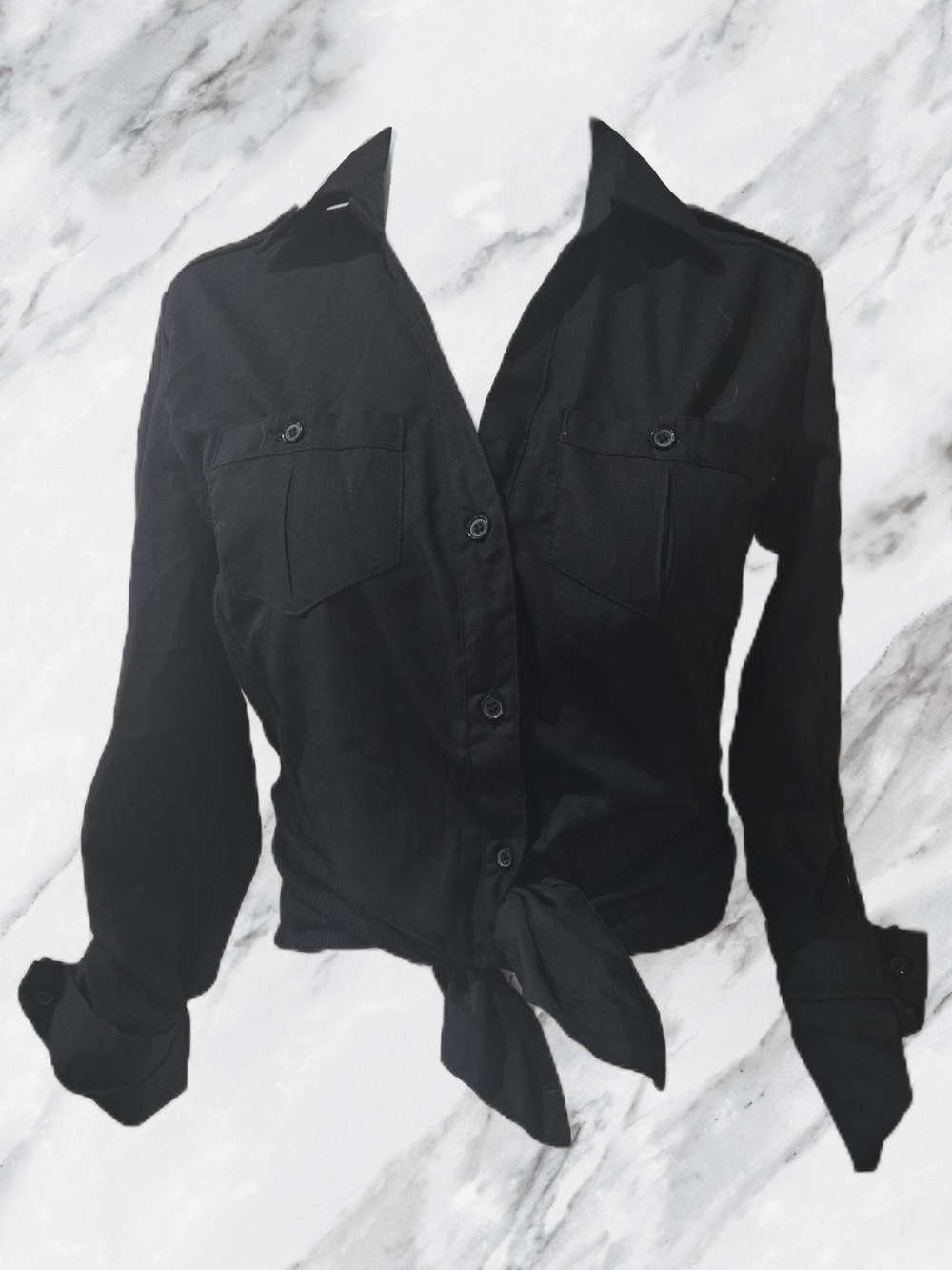 Magazine Black Button-Down Shirt